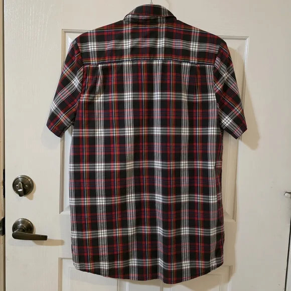 Volcom Red and Black Plaid Button Down Shirt - Picture 3 of 6